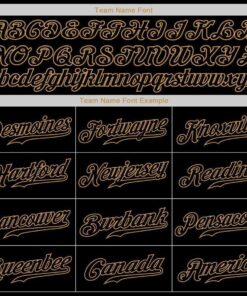 Custom Black Black-Old Gold Authentic Baseball Jersey Suit for daily life, Fabric: 95% polyester and 5% spandex, Regular fit, Stitch Color: automatically matched based on patterns