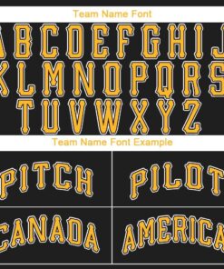 Custom Black Gold-White Baseball Jersey Suit for daily life, Fabric: 95% polyester and 5% spandex, Regular fit, Stitch Color: automatically matched based on patterns