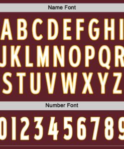 Custom Burgundy White-Gold Hockey Jersey Suit for daily life, Fabric: 95% polyester and 5% spandex, Regular fit, Stitch Color: automatically matched based on patterns