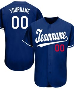 Custom Royal White-Red Baseball Jersey Suit for daily life, Fabric: 95% polyester and 5% spandex, Regular fit, Stitch Color: automatically matched based on patterns